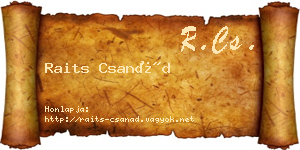 Raits Csanád névjegykártya